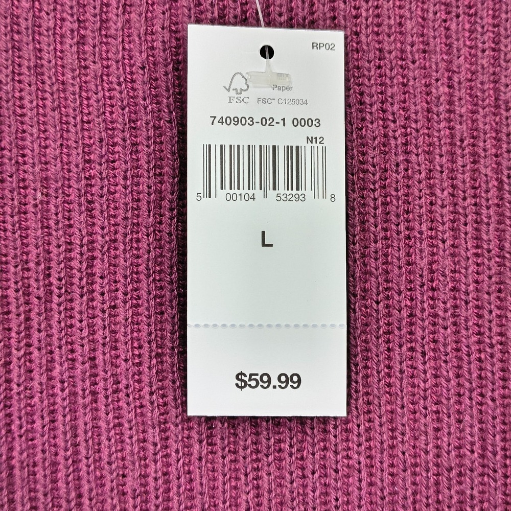 Gap Sweater Mens Large Burgundy Ribbed Crewneck Cotton Pullover Preppy NWT - Picture 5 of 10